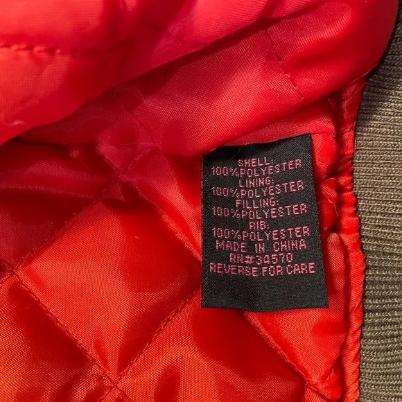 BSweet Olive Bomber Style Jacket‎ with Orange Quilted interior size Large, NWT Green - Image 5