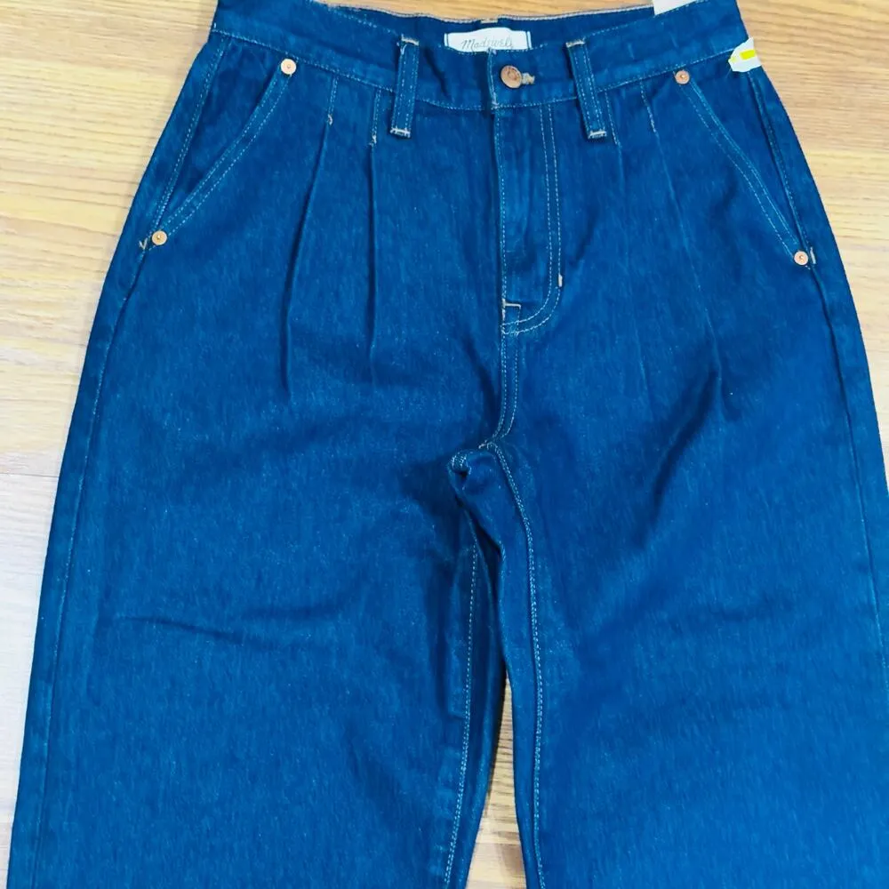 Madewell Baggy Straight Jeans  trousers in Woodham Wash: Pleated Edition 26 - Image 11