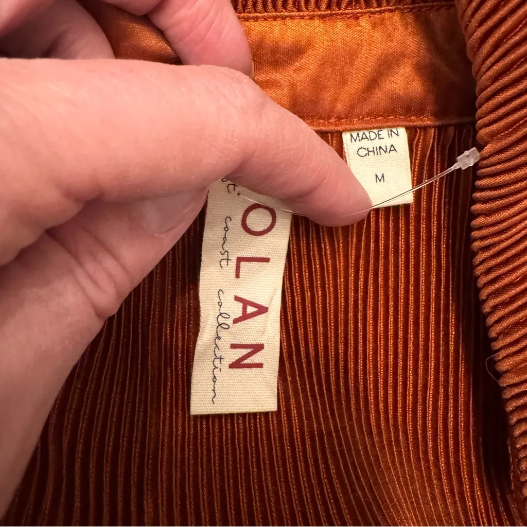 ANTHRO | Dolan Collared Blouse Orange Size M - Image 6