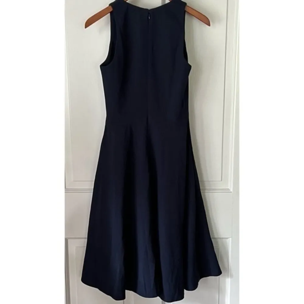 Dress the Population Catalina V-Neck Midnight Blue Fit & Flare Cocktail Dress S - Image 4