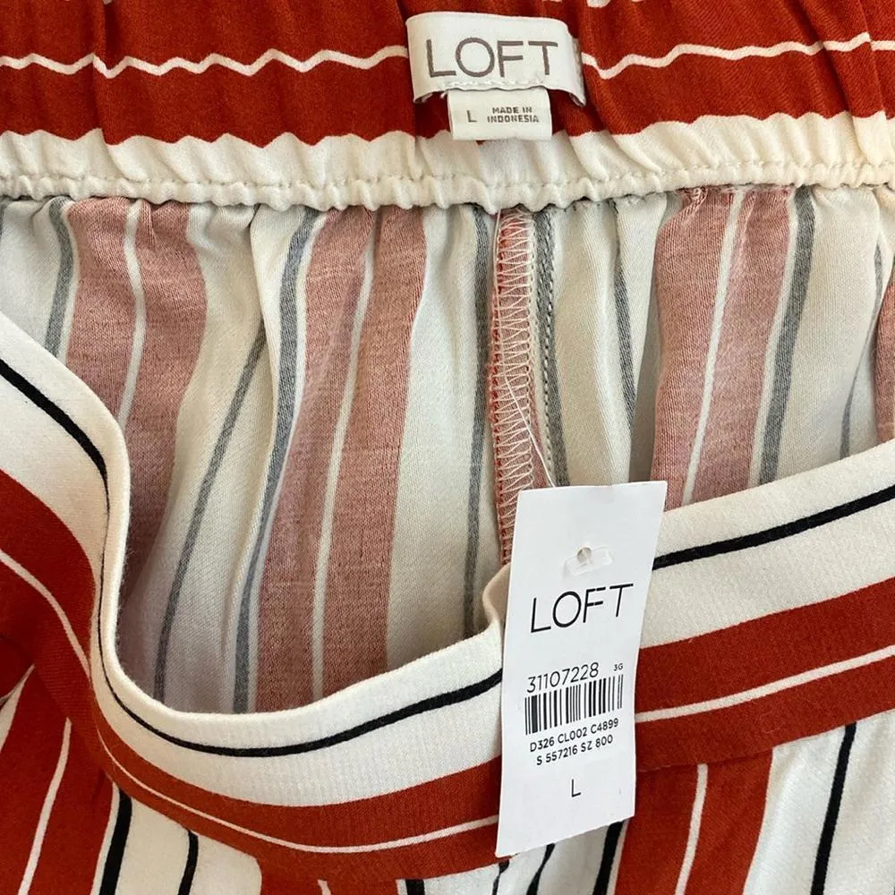 Stylish Striped Wide-Leg Pants - Red & White - Image 5