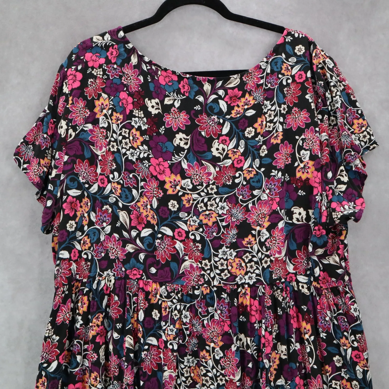 Torrid Black Floral‎ Short Mini Fit Flare Business Casual Tropical Dress Plus 4X - Image 8