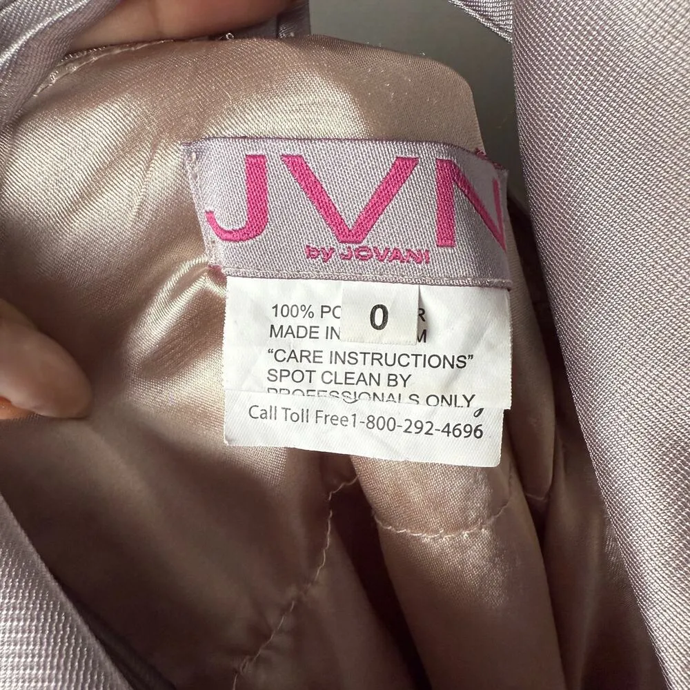 JVN by Jovani sz 0 silver deep plunge fit‎ flare mini cocktail dress - Image 4