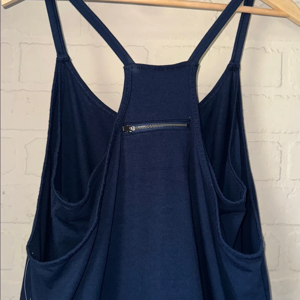 Free people hot shot romper dress xl NEW midnight Navy buti on front pocket - Image 6