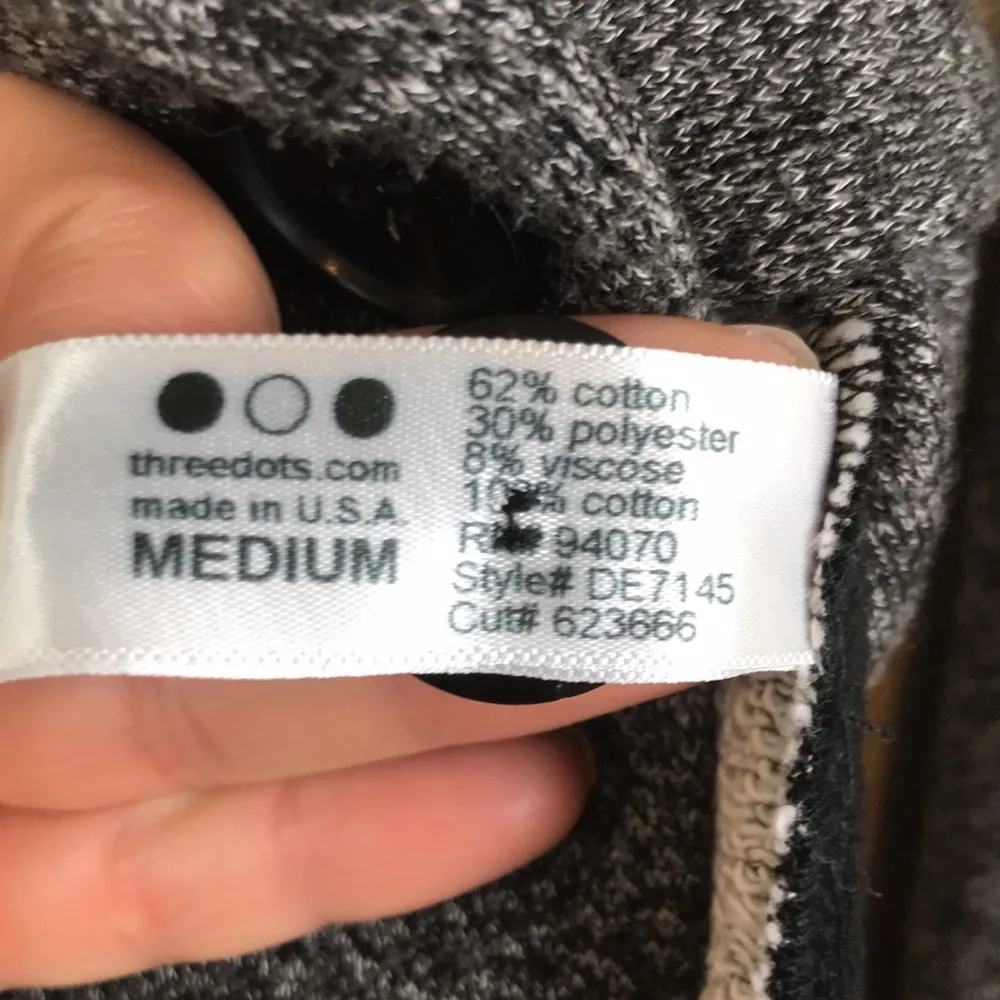 Three Dots Women’s Soft Colorblock Heather Gray and Black One-Button Blazer - Image 9