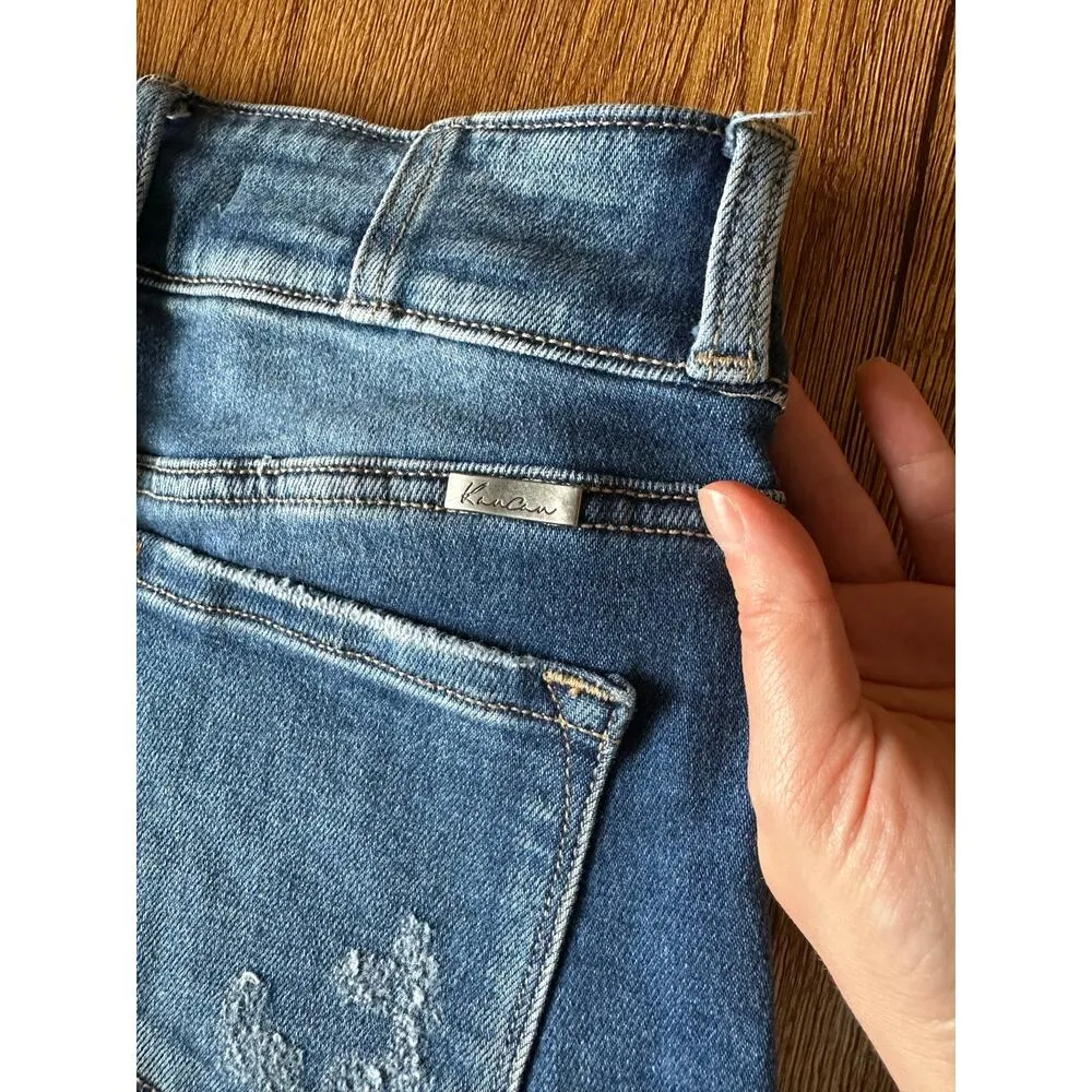 Kancan High Waisted Straight Leg Dark Wash Jeans Size 26 Blue - Image 3