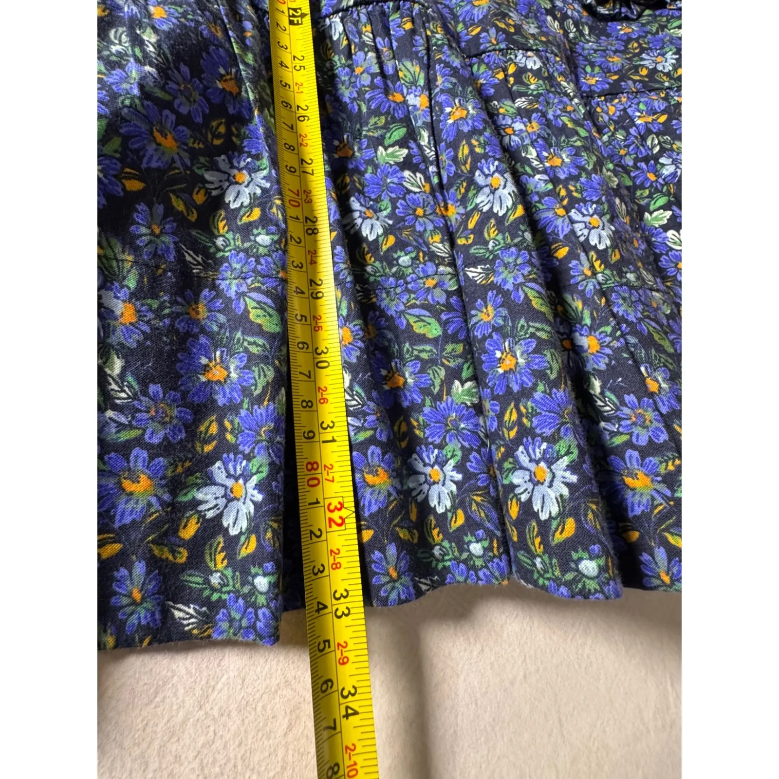 Free People Navy Floral Print Cutout Back Mini Dress M - Image 5