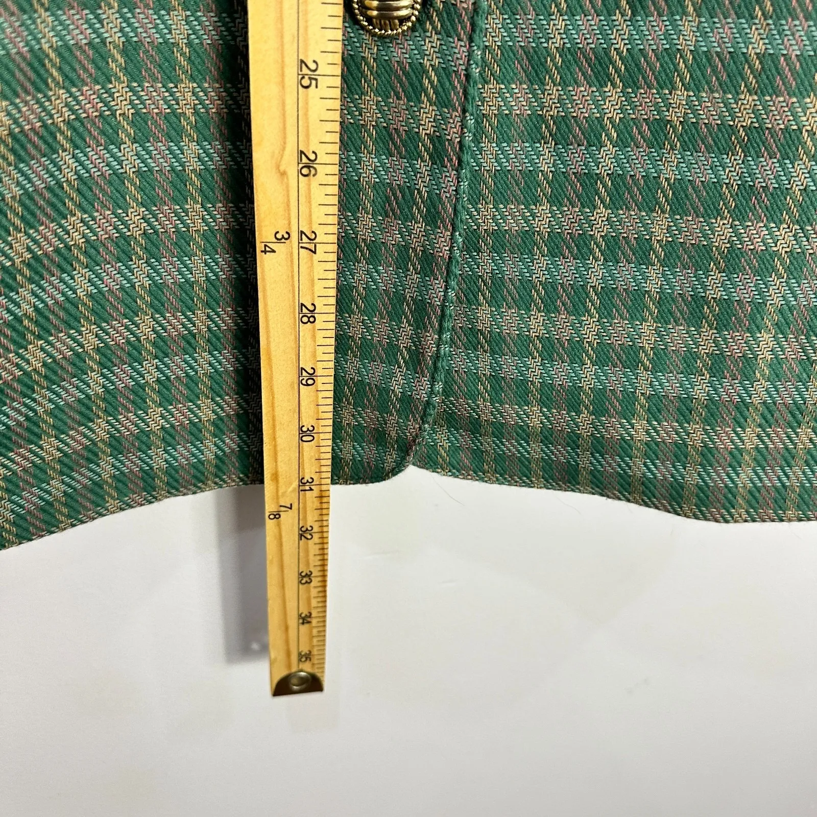 Vintage Maggie Lawrence Blazer 14/16W Green Houndstooth Plaid Preppy Old Money - Image 4