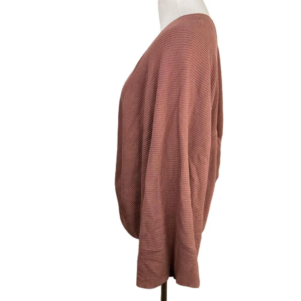 Lululemon  Mauve Open Front Long Sleeves Cashlu Knit Ribbed Cardigan - Image 3