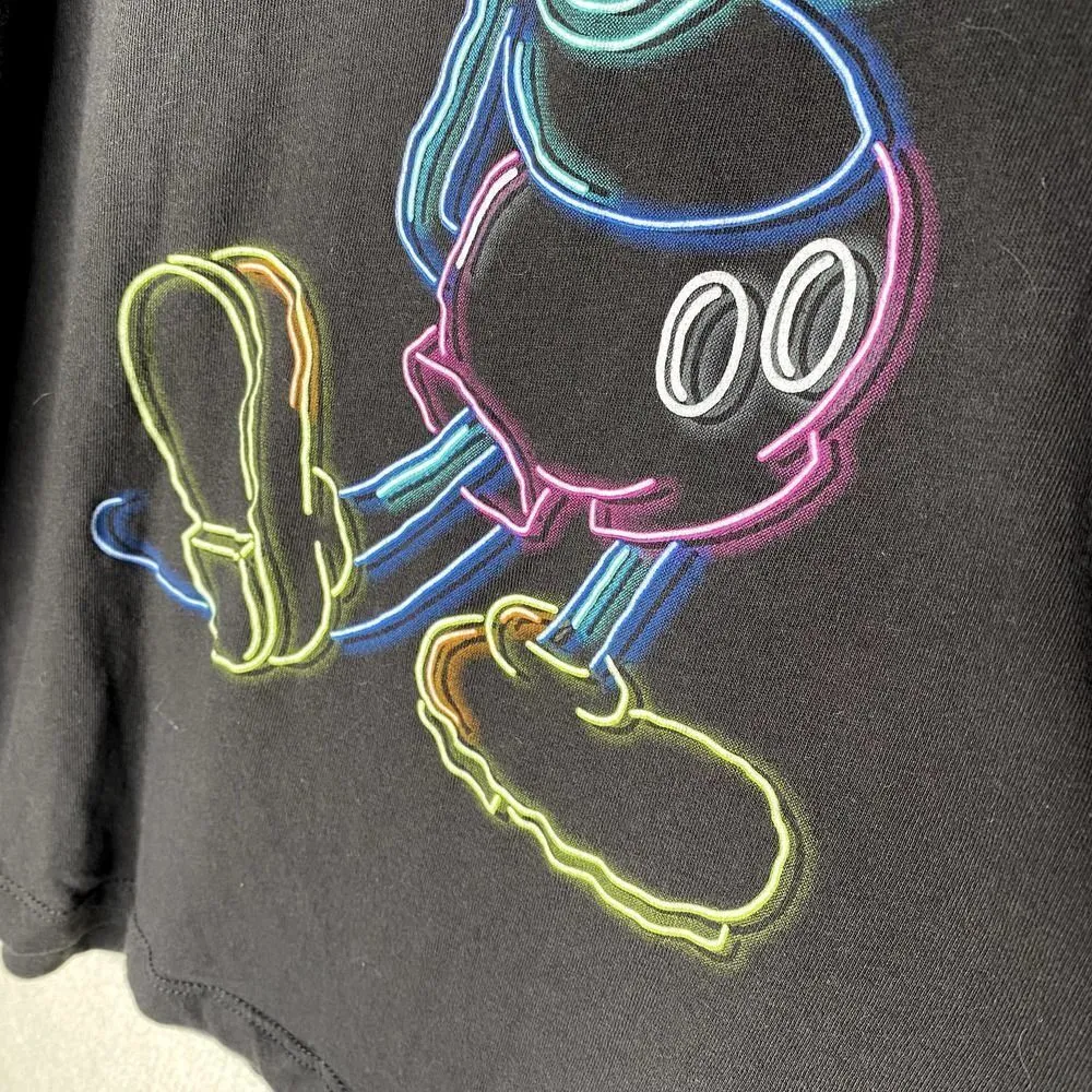 Disney Mickey Mouse Neon Line Portrait Tank Top Workout Pullover Black Size XL - Image 4