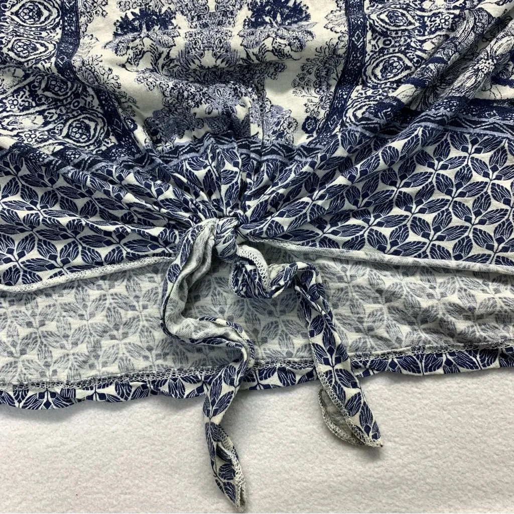 Lucky Brand Blue Sleeveless Tie Front Blouse - Image 5