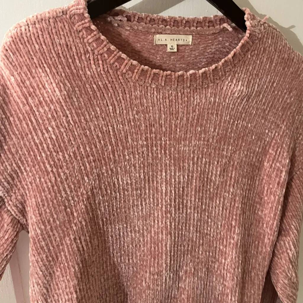 LA Hearts  Blush Chunky Crew Neck Sweater Relaxed Fit - Image 3