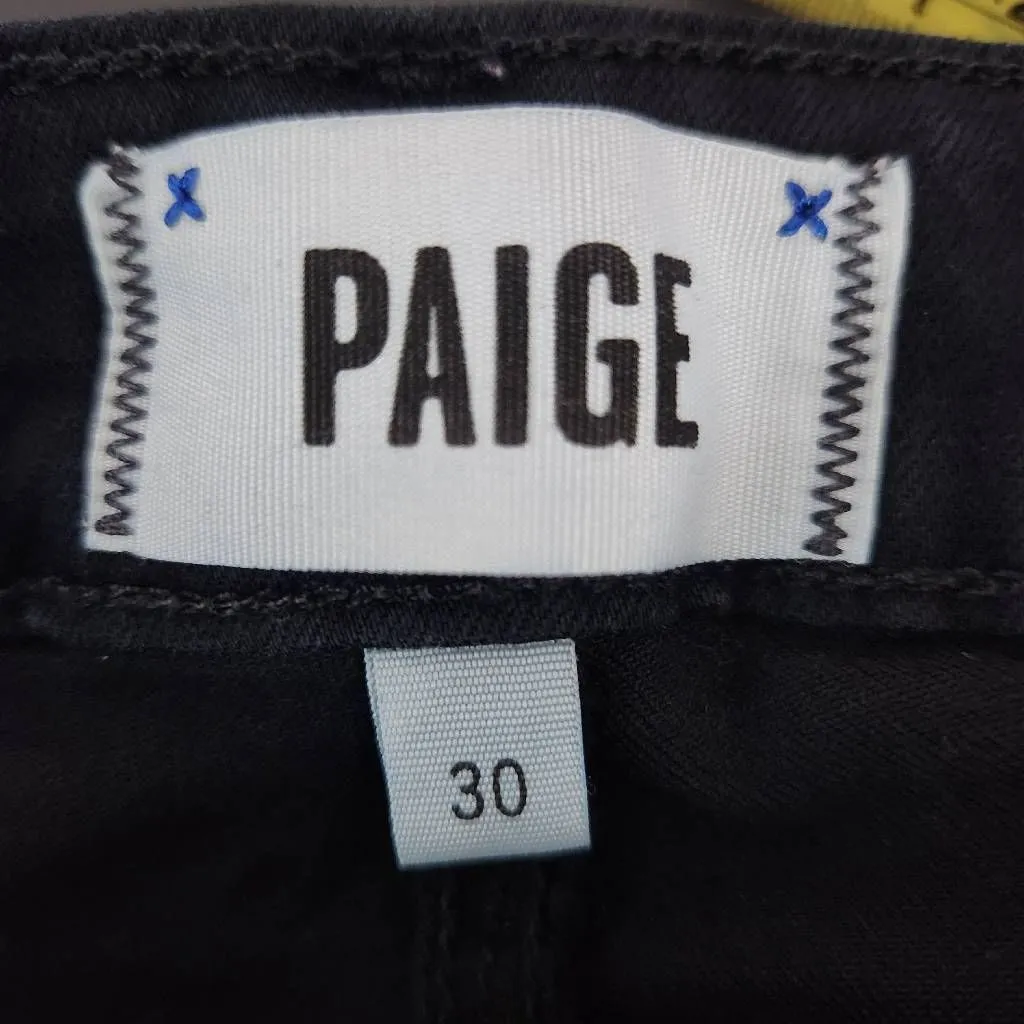 Paige Black Cropped Skinny Jeans Size 30 Paige Black Jeans - Image 6