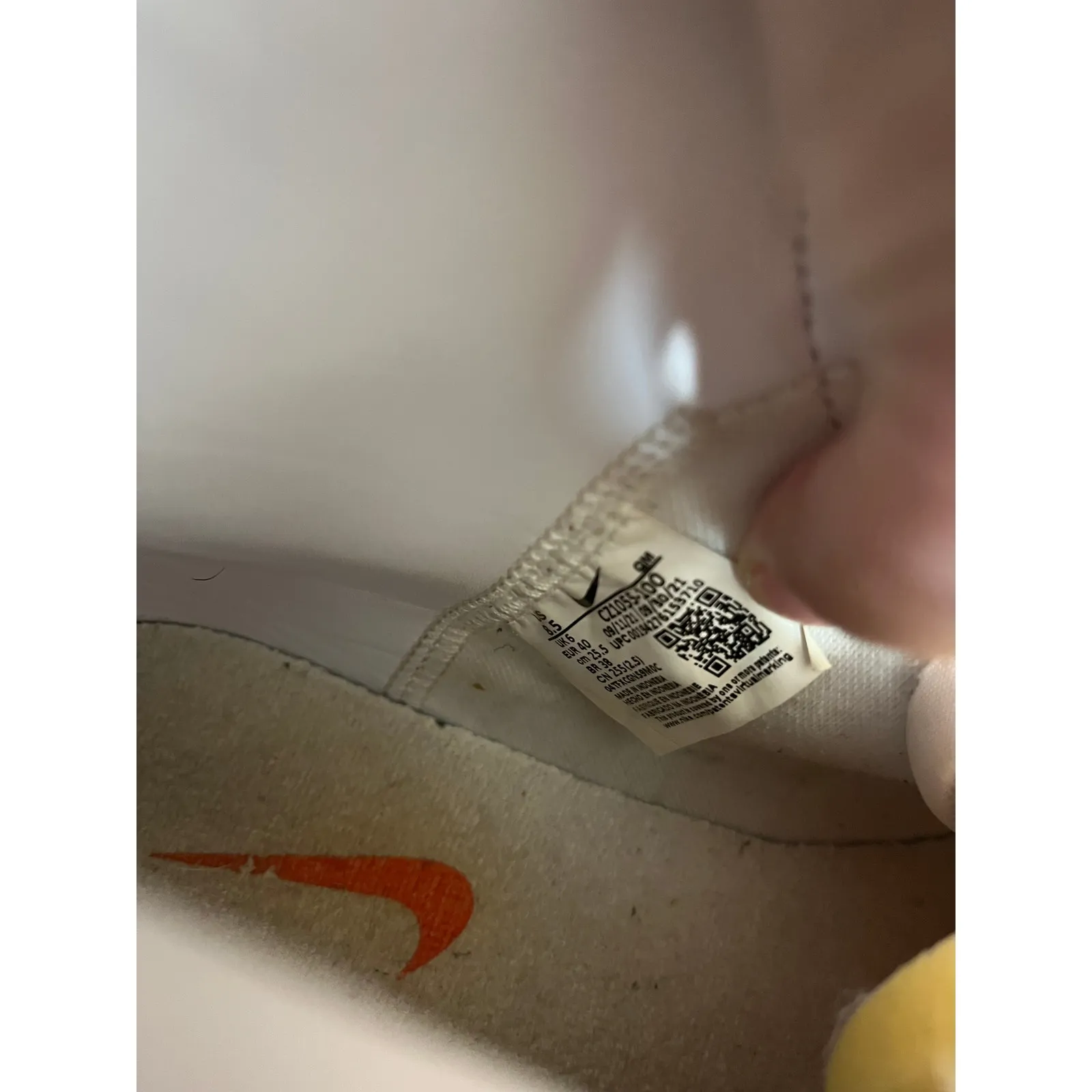 Nike Blazer‎ Mid 77 Vintage Womens Size 8.5 White Black CZ1055 100 Sneakers Shoe - Image 7