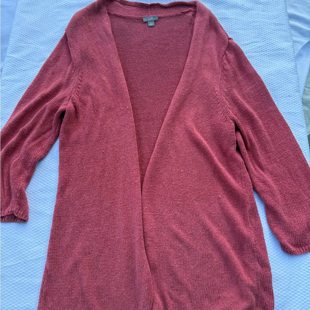 Women's j.jill Open Front Sweater ,office , back to school. Pink Size L - Image 2