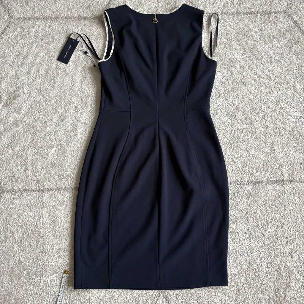 NWT Tommy Hilfiger Navy Sheath Dress Nautical Trim Workwear Cocktail Dress sz 6 - Image 3