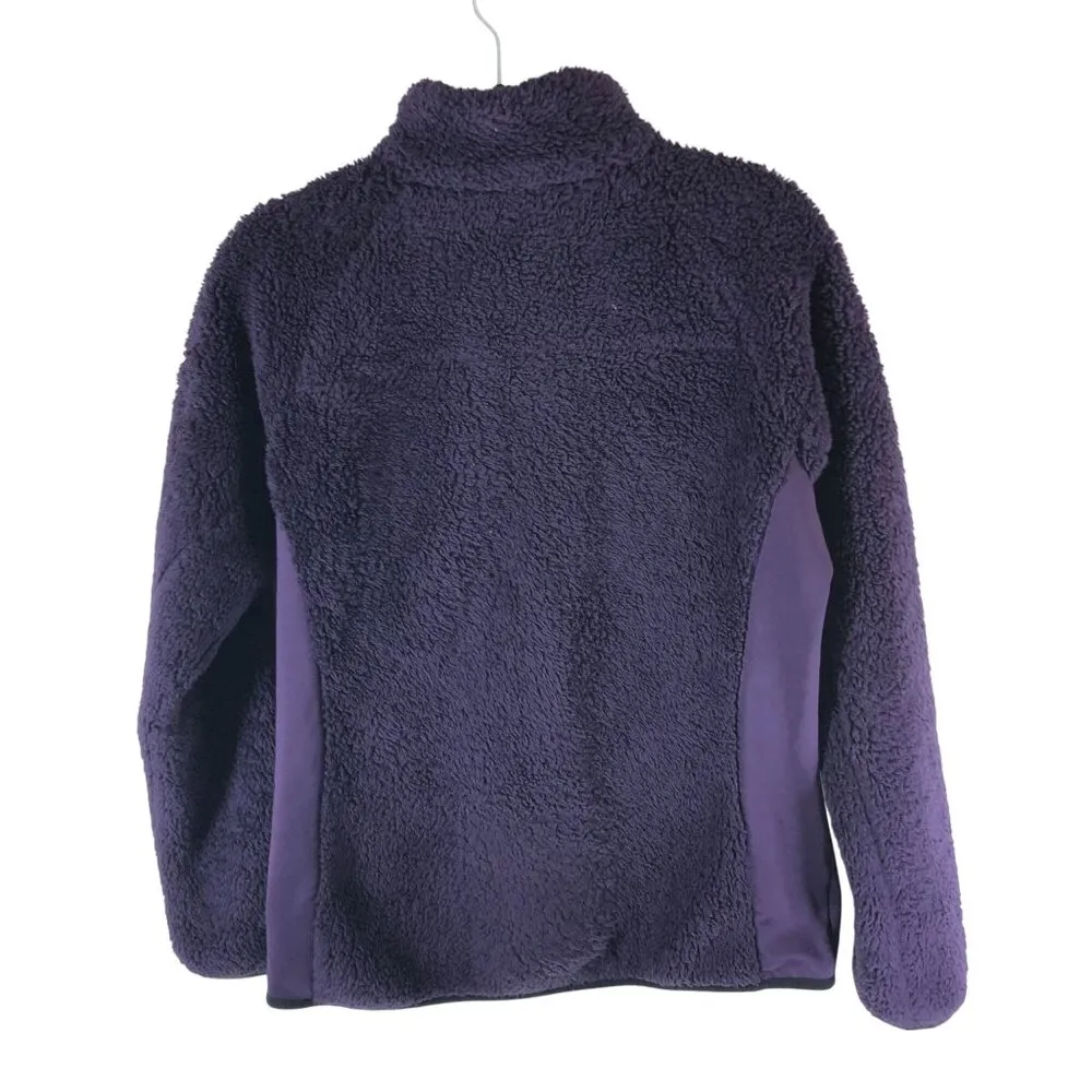 Columbia Womens Fast Beauty Fleece Zip Up Jacket Fuzzy Pockets Purple L - Image 2