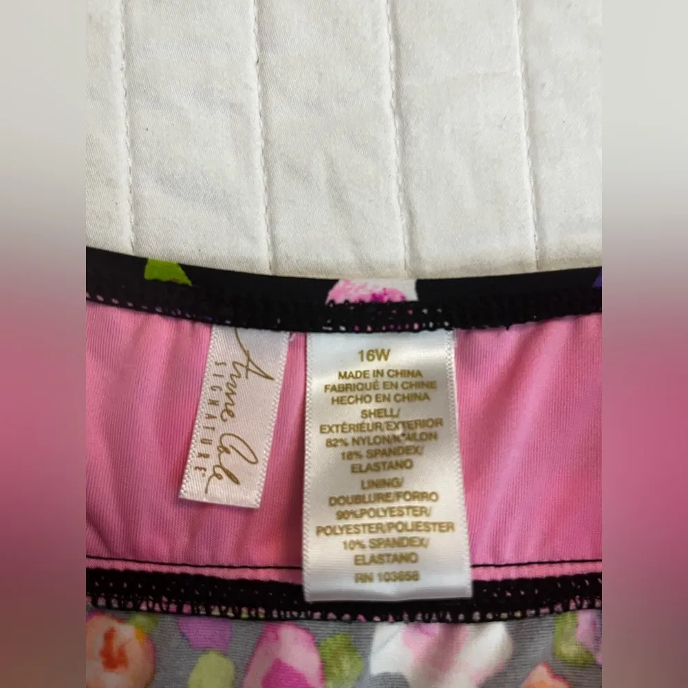 Anne Cole Swimwear floral Multicolor Tankini Beach Resort Floral Black Size 16W - Image 4