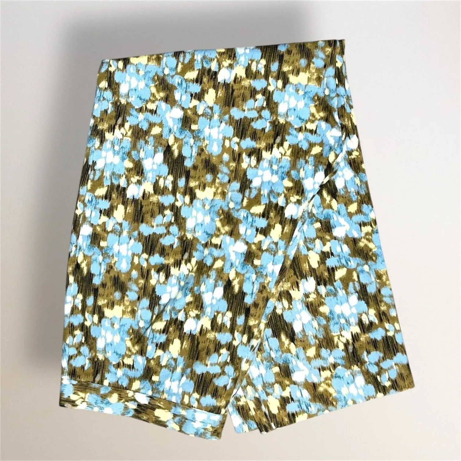 Style Company 8P Blue Olive Abstract Cotton Cropped Pants Casual Artsy Boho - Image 6