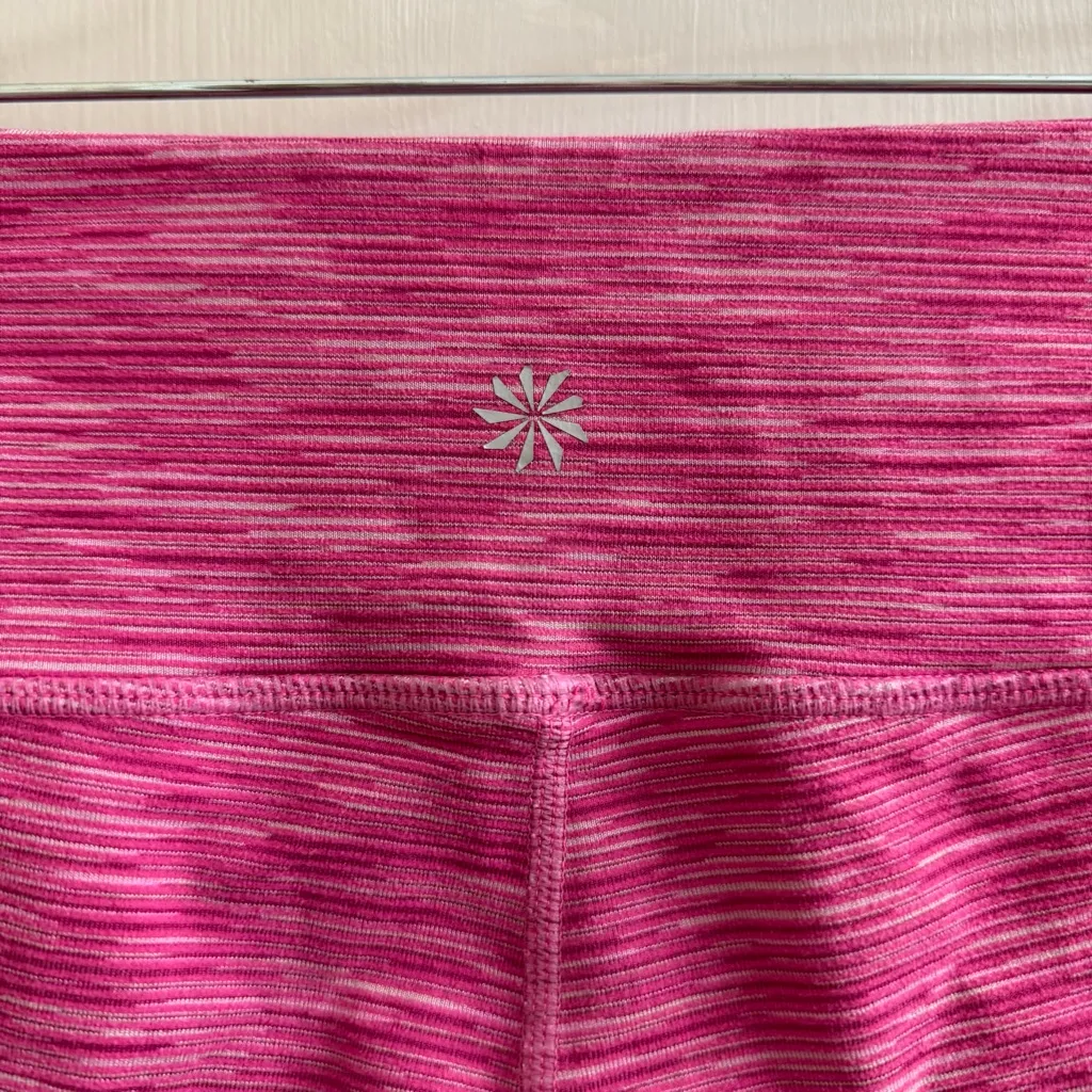 Athleta Women Size S Tall Energy Chaturanga Legging Cropped Capri Pink Space Dye - Image 3