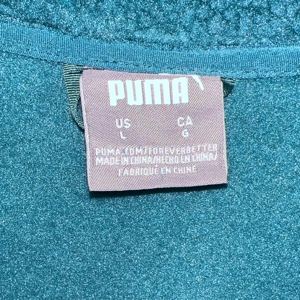 Puma Teal and Pink Fleece Jacket Size L - Image 5