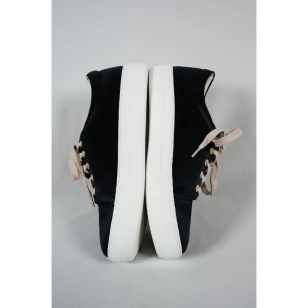 NWOT! J/Slides NYC Black Satin Platform Lace Up Sneakers Size 10 - Image 2