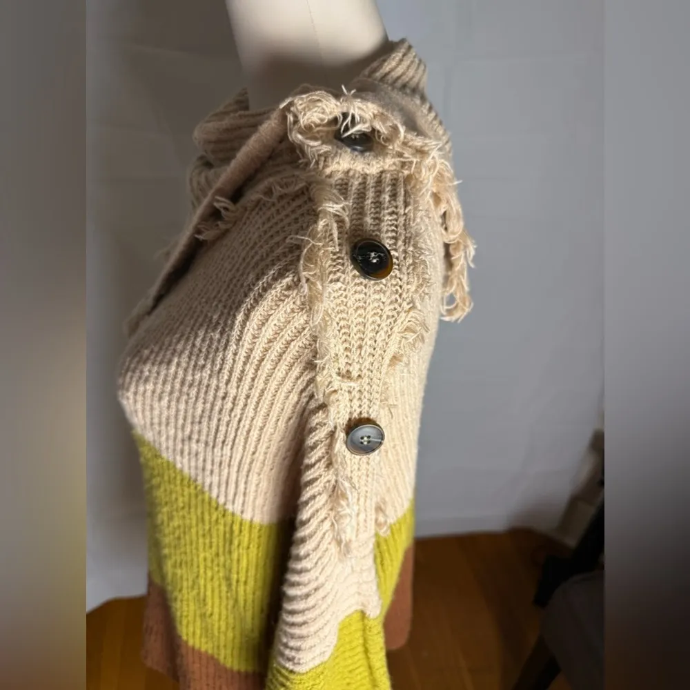 Blu Pepper Green and Brown Cowl Neck Sweater - Image 3