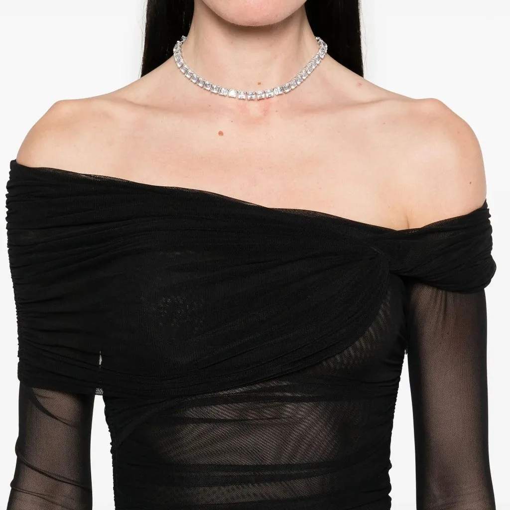 Mugler One Shoulder Mini Dress in Black 42 New Womens Long Sleeve Size undefined - Image 12