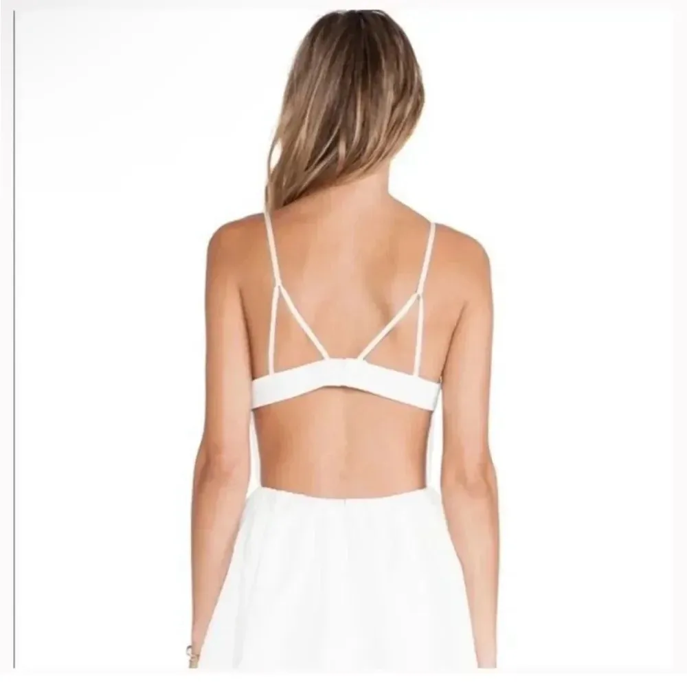 Revolve NBD Swoon Sexy White Bustier Dress Lace Peplum Open Back Bridal Size Sm - Image 3
