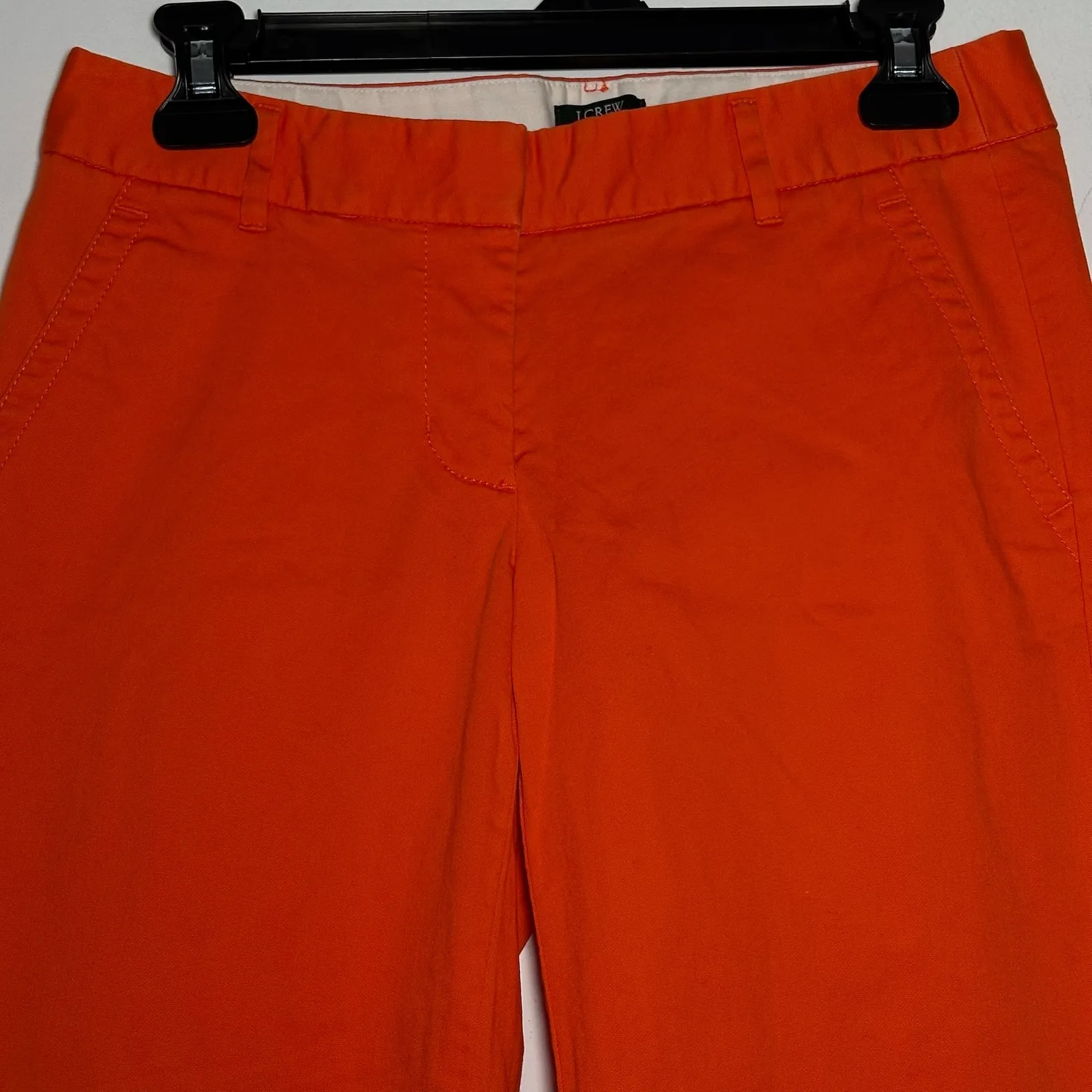 J. Crew City Fit Orange Cotton Blend Stretch Cropped Pants Women's Size 0 - Image 9