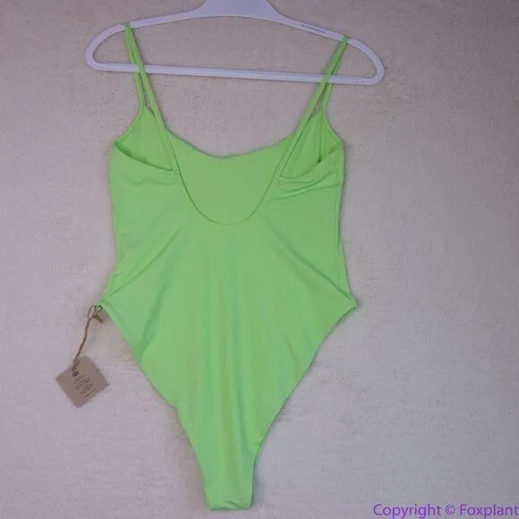 NEW Free People‎ X Toast High Hip One Piece Swimsuit - Paradise Green, L - Image 8