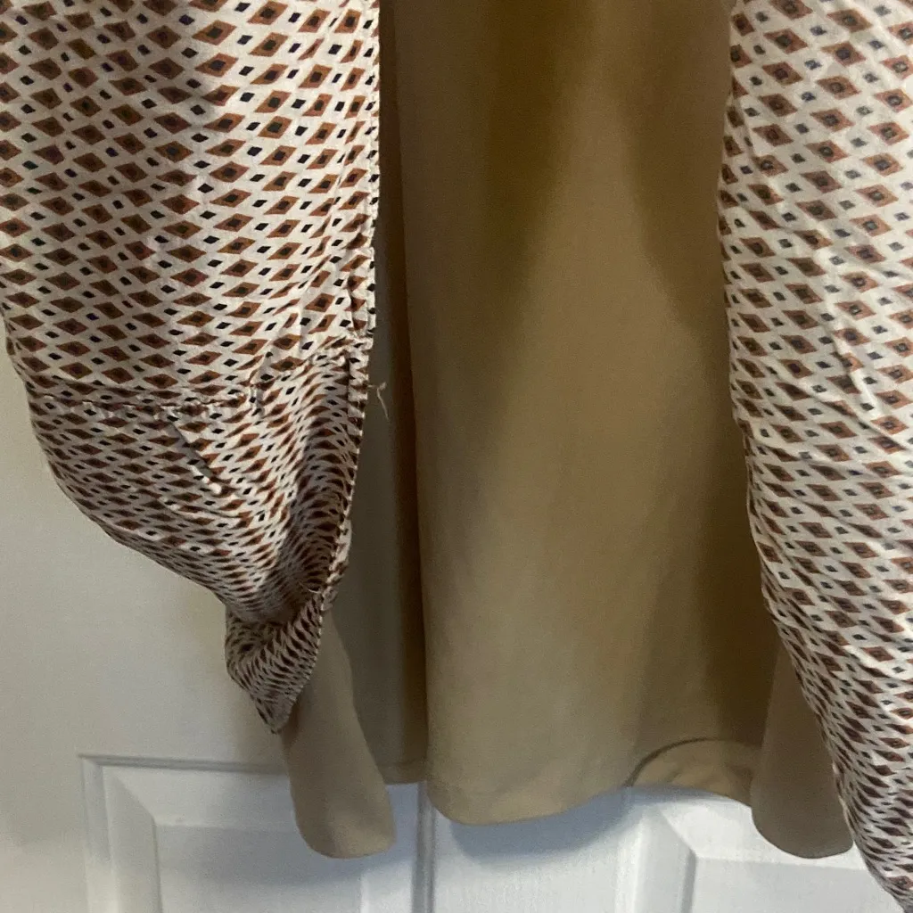 Easel Beige and Patterned Tunic Top - Image 5