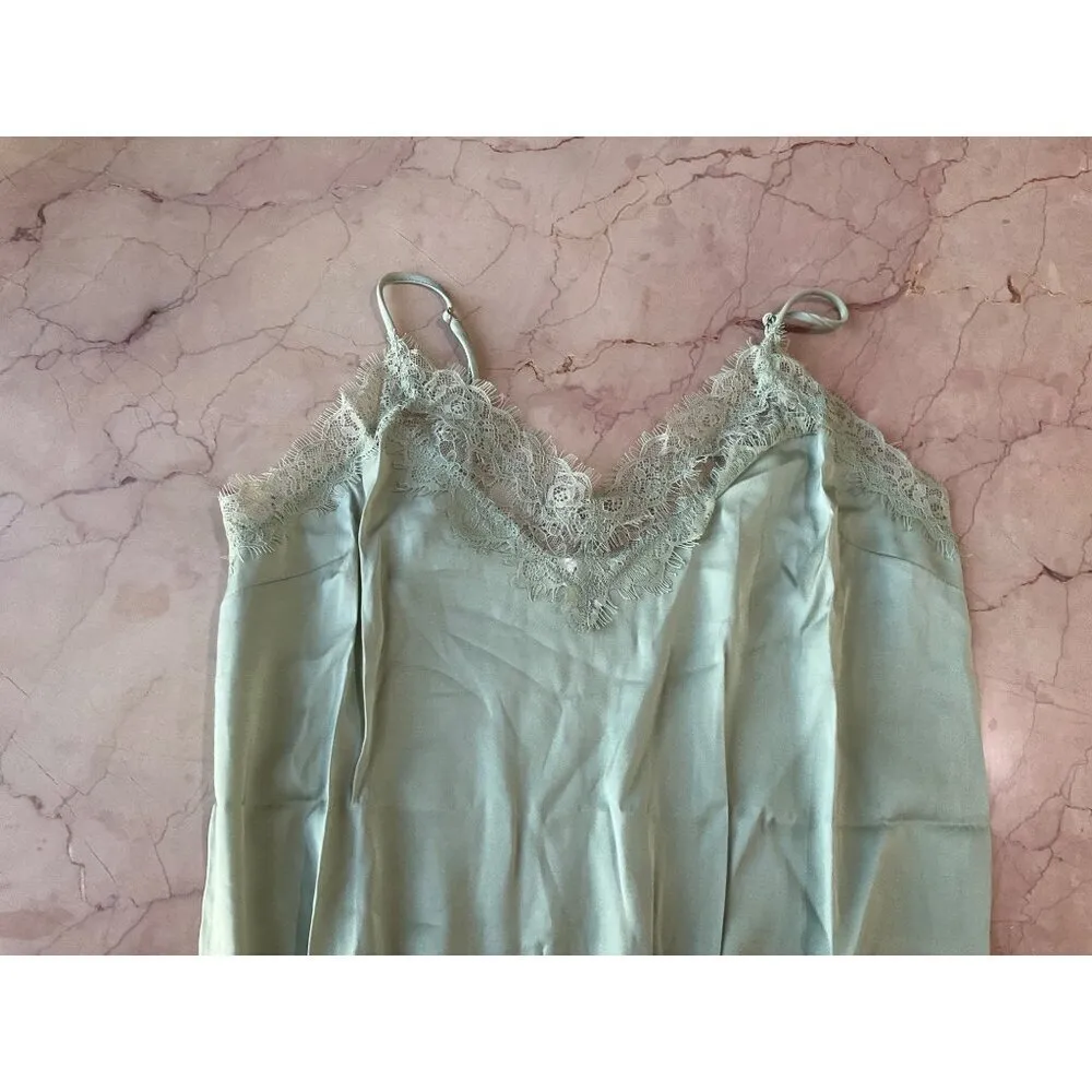 ASTR the Label Lace Trim Camisole Bodysuit in Sage Medium New Womens Tank Top - Image 4