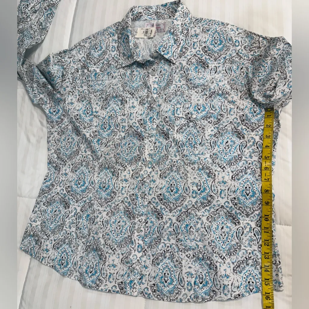 Panhandle Western Paisley Snap-Up Shirt White Pearl Snaps - Image 8