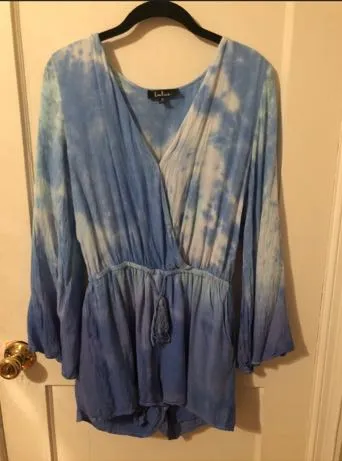 Land and Sea Blue Tie-Dye Romper - Image 3