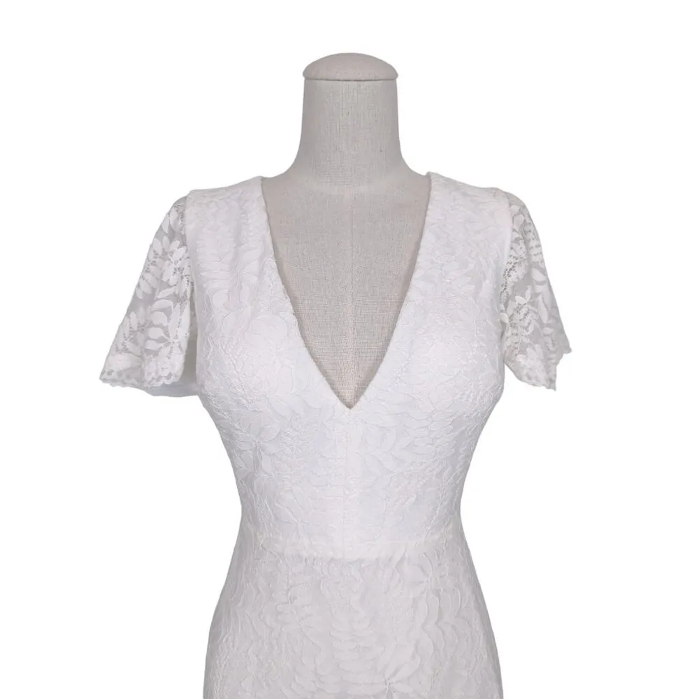 NWT Fame and Partners Chelsey White Lace Wedding Gown Dress Sz 2 - Image 2