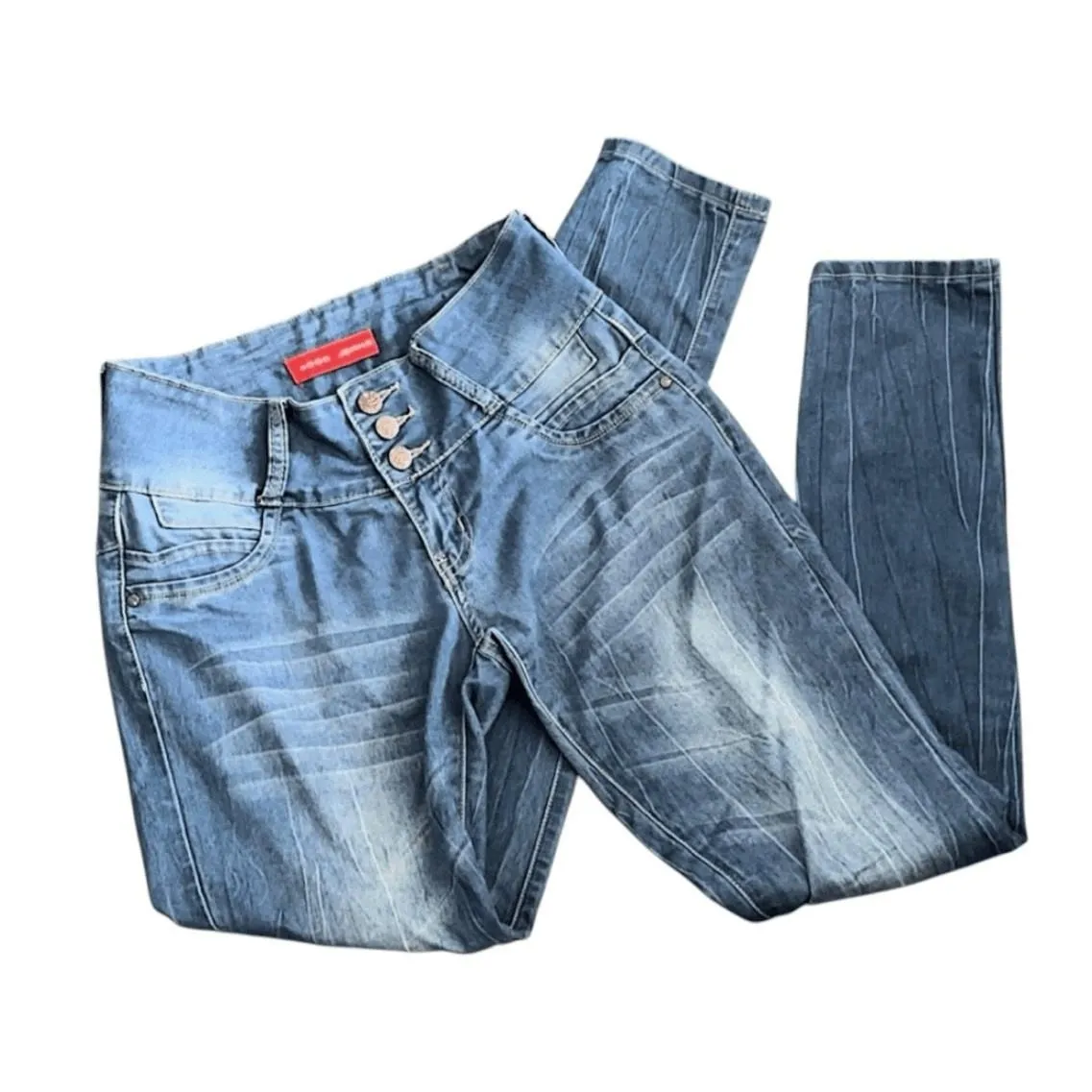 Gogo Jeans Women's Light Blue Butt Lifting Skinny High Waist Bodycon Size 5 - Image 6