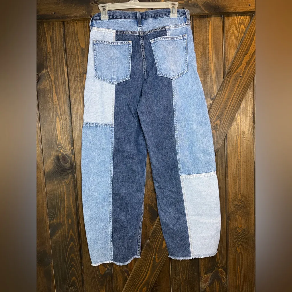 GAP High Rise Barrel Patchwork Jeans - Image 4