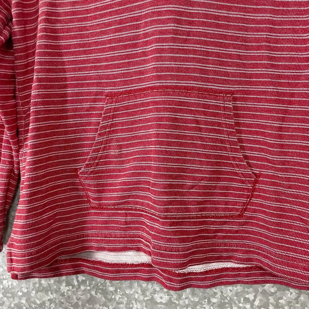 Chaps Red Striped Poncho Style Hoodie Pullover - Size Medium - Kangaroo Pocket - Image 3