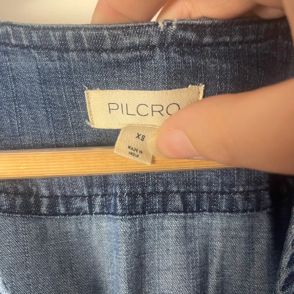 Anthropologie Pilcro Smocked Puff-Sleeve Denim Dress size XS - Image 5