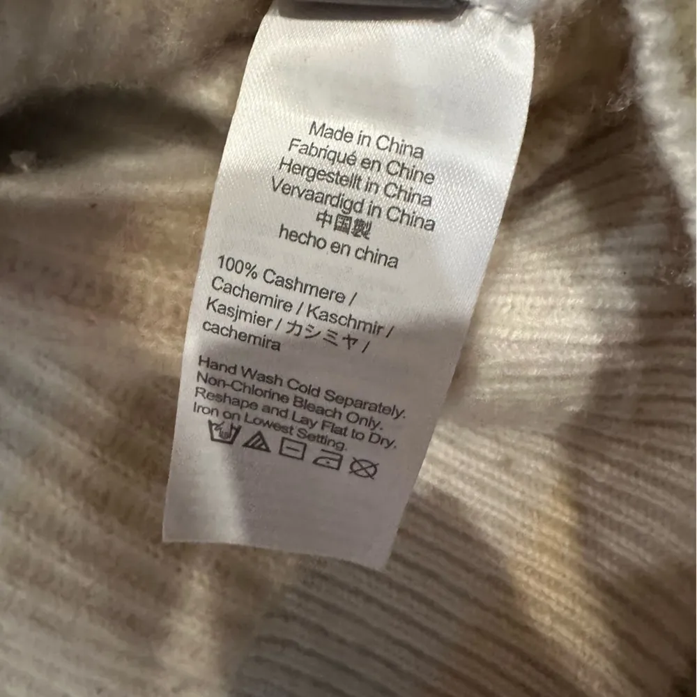 J. Crew Women's Sweater 100% Cashmere Ribbed Stripe S BF015 Pearl Oyster Ash - Image 6