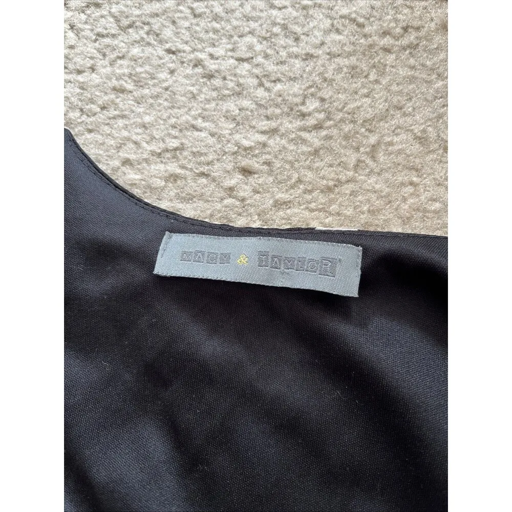 90s macy & taylor black scoop neck strappy fit flare dove Crane Dress Small - Image 8