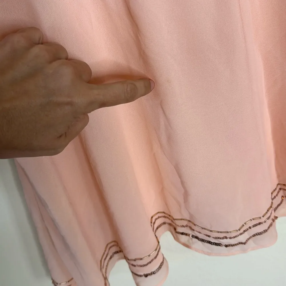 Torrid ladies sheer chiffon sequin light pink blouse top size 4X sleevelesss - Image 12