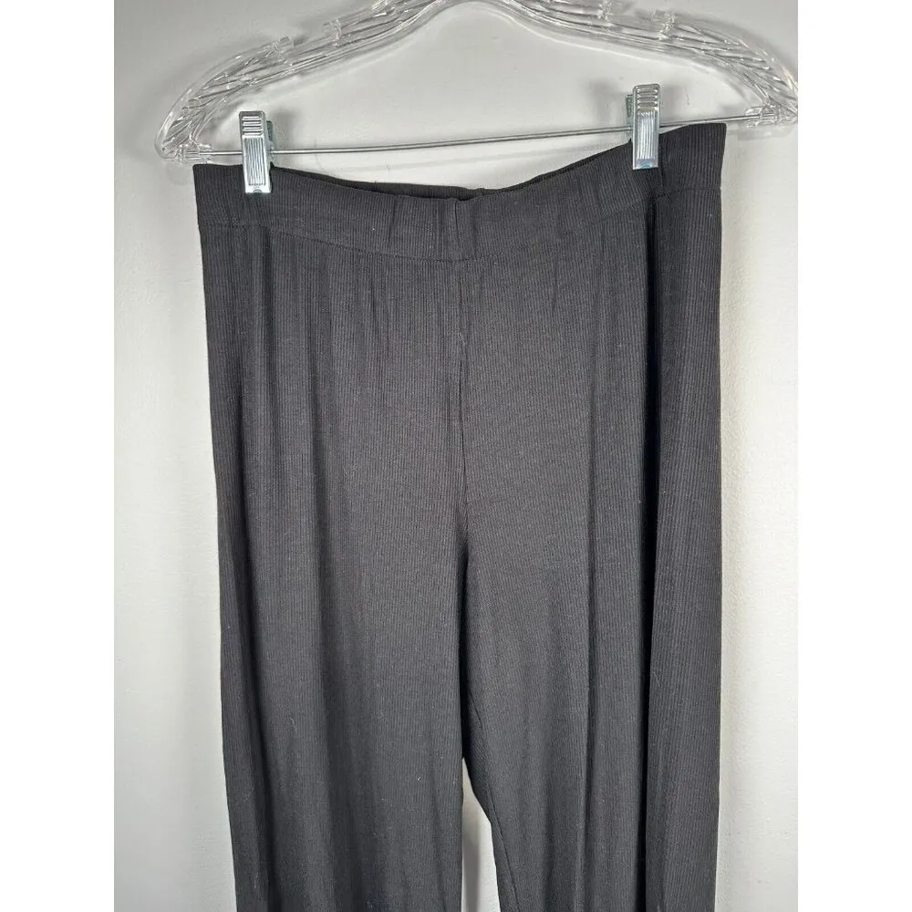 Skims Womens Pants Black Small Elastic Waist Stretch Drawstring Pull On Ribbed - Image 13