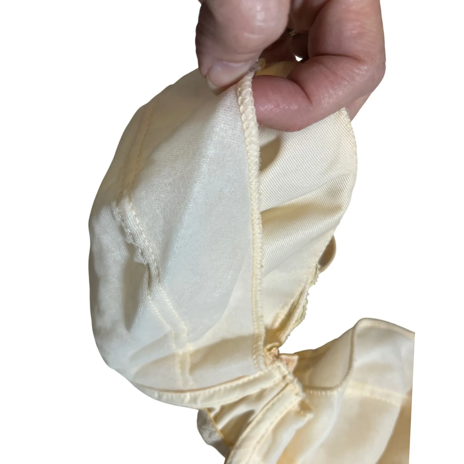 Vintage Bali Sensuale Seamless Bra 2850 34D Ivory Satin Lace‎ Trim USA Made - Image 11