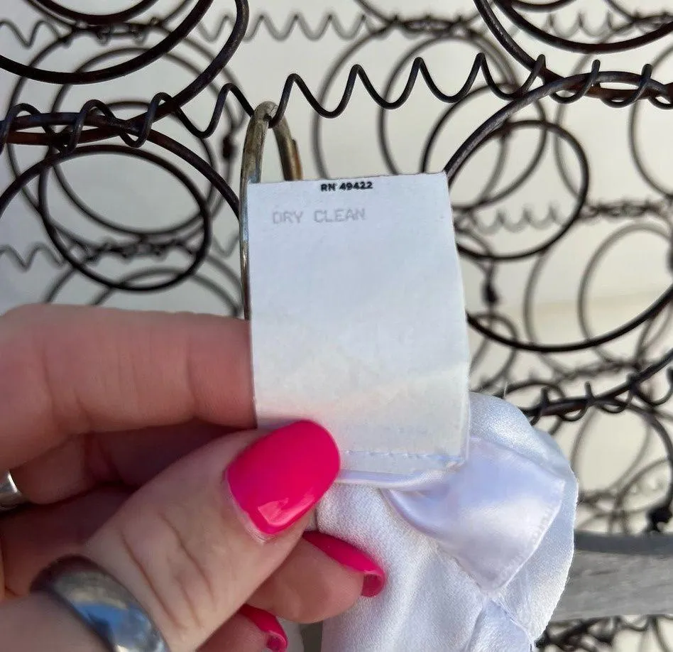 80s Gunne Sax Poets Blouse Ruffles Satin Lace Long Sleeve Modest White Size 5 - Image 7