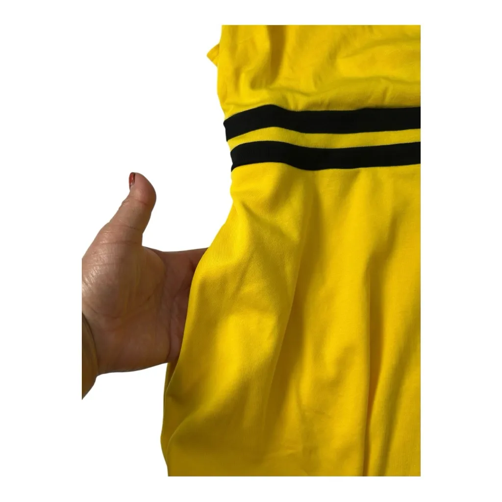 New York & Company Petite Colorblock Accent Wrap Dress City Knits Yellow size L Size L - Image 9