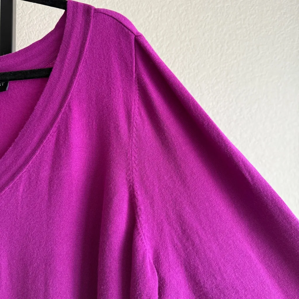 Lane Bryant 26 28 Women’s Plus Size Sweater Pink V Neck Stretch Knit Long Sleeve - Image 4