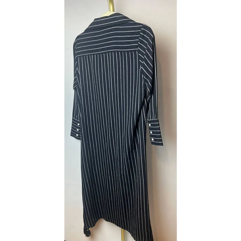 NWT Madison Mathews Darren Maxi Navy Flannel Dress Sz. XS Blue - Image 6