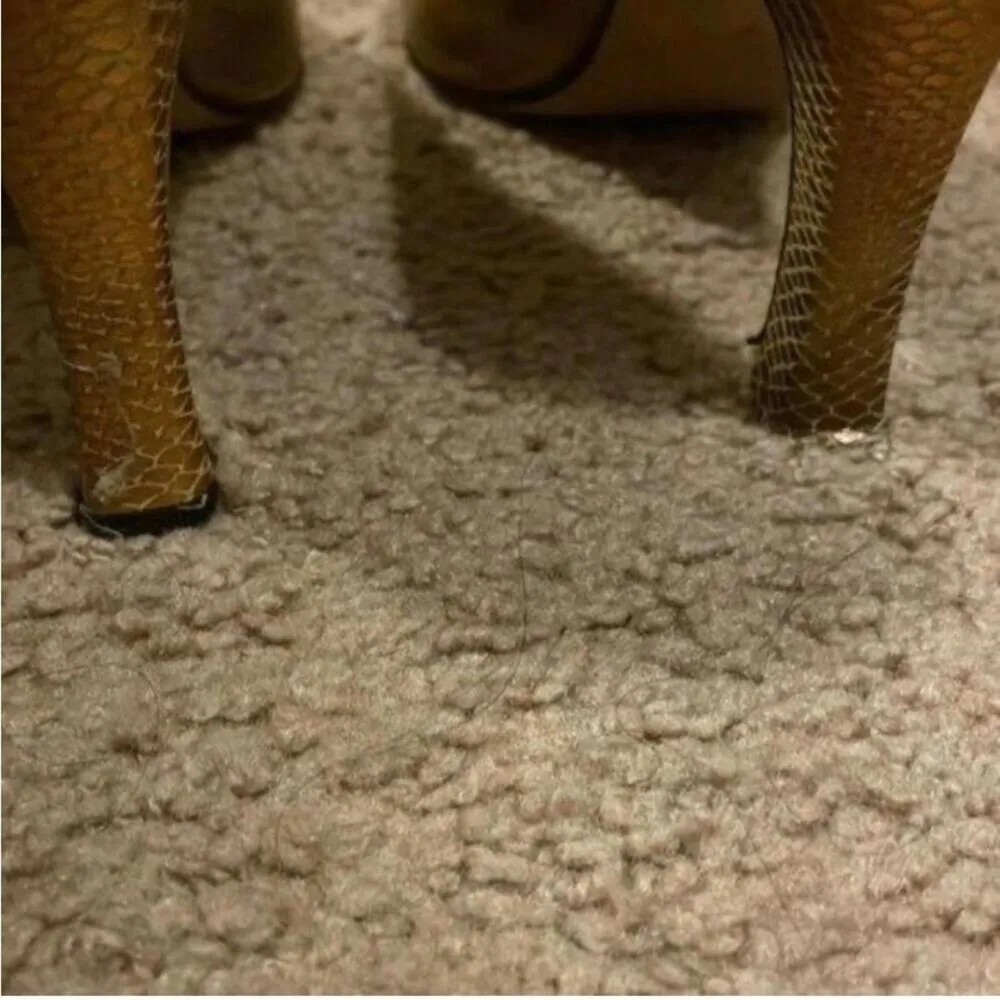 Vintage Escada Gold Metallic Snakeskin High Heel Shoes Size 8 - Image 6